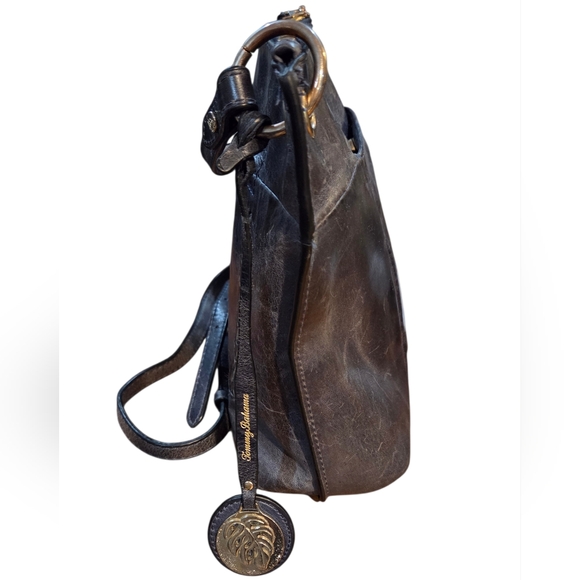 Tommy Bahama - Ipis Distressed Navy Blue Leather Crossbody Bag - Picture 8 of 10